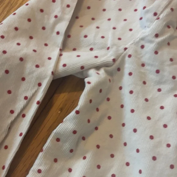 Hanna Andersson Cream Button Down Corduroy Shirt with Polka Dots - Picture 6 of 9